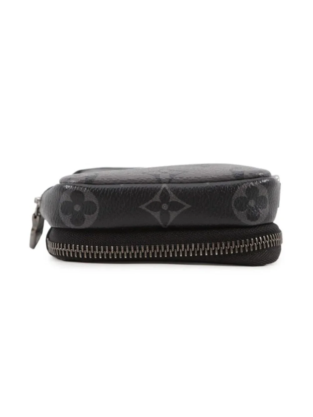 Louis Vuitton Shoulder Bag Monogram Eclipse Reverse Double Phone Pouch Black